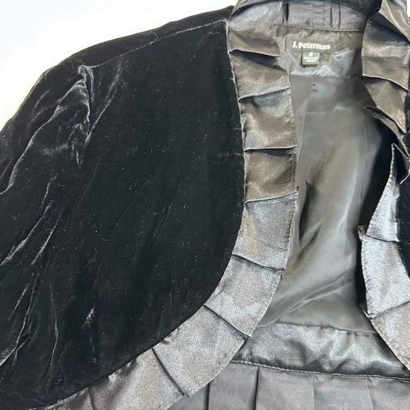 J Peterman Black Velvet Bolero Jacket - Picture 3 of 6